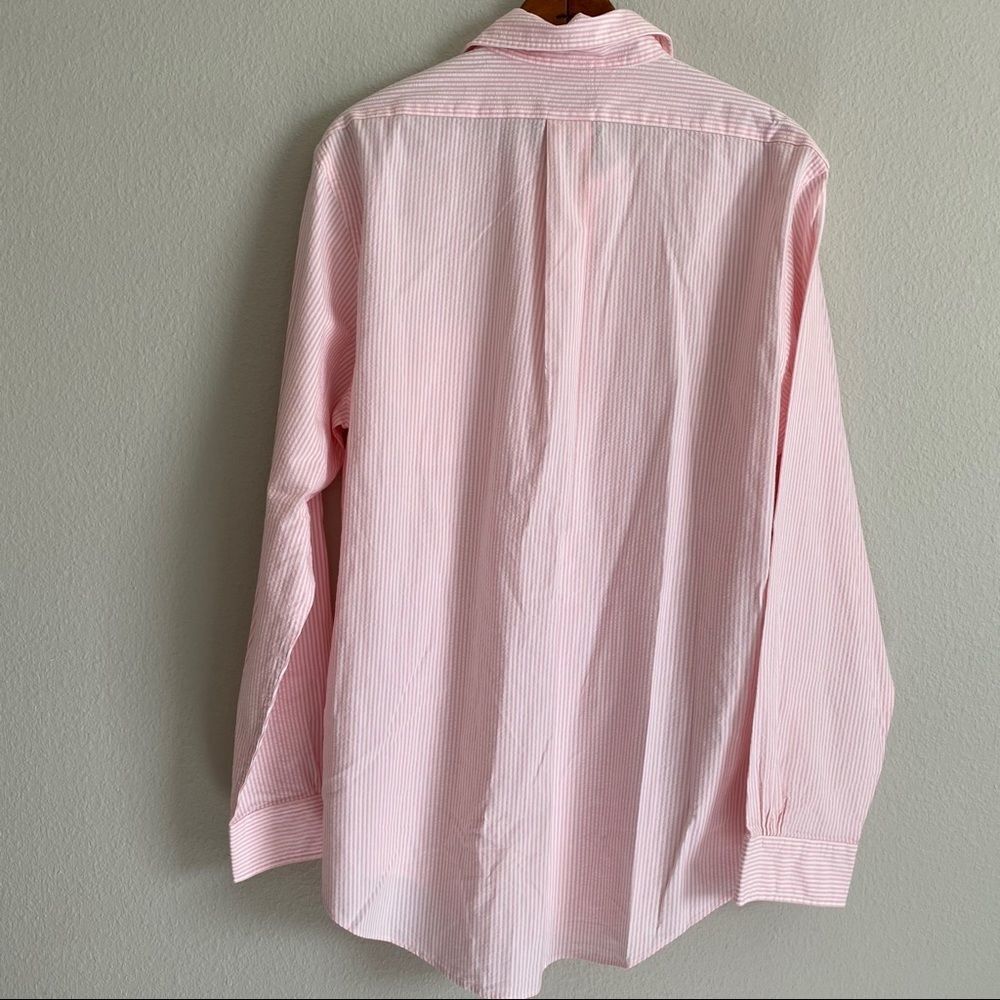 Men’s Brooks Brothers Pink & White Striped Long Sleeve Button Down - Picture 3 of 4